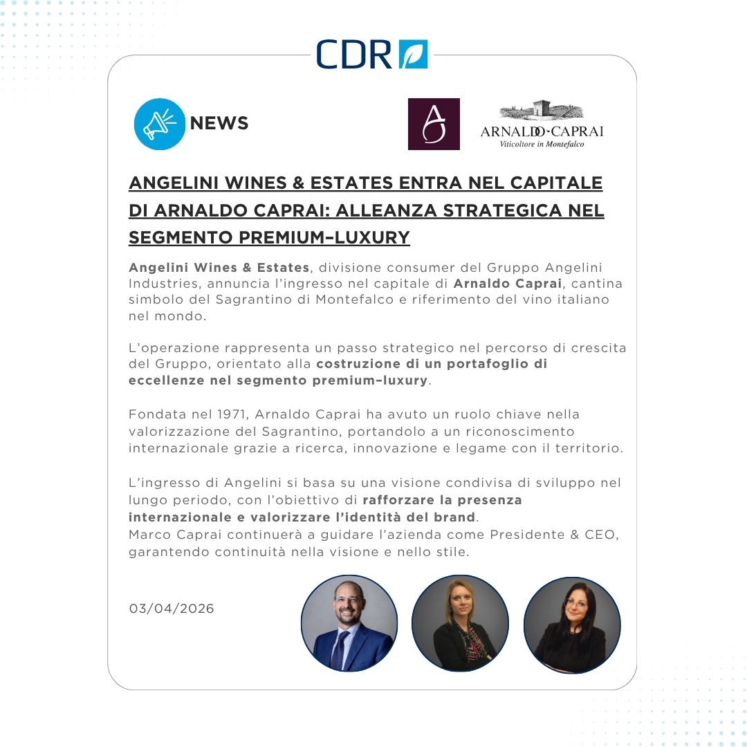 Angelini Wines & Estates entra nel capitale di Arnaldo Caprai
