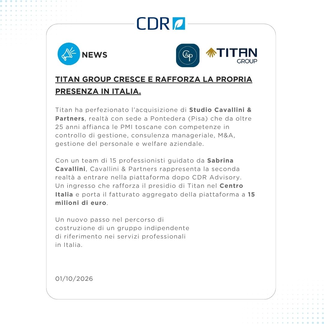 TITAN Group cresce e rafforza la propria presenza in Italia