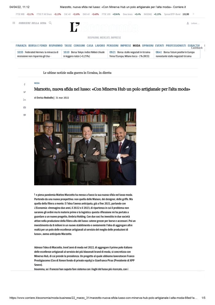 Corriere Marzotto Minerva Hub 01