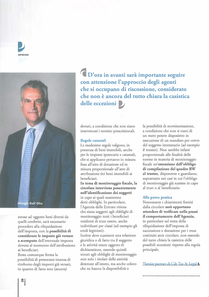 Cambio rotta del Trust PRIVATE 003