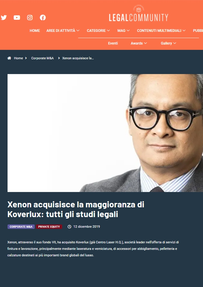 Xenon acquisisce la maggioranza di Koverlux 1